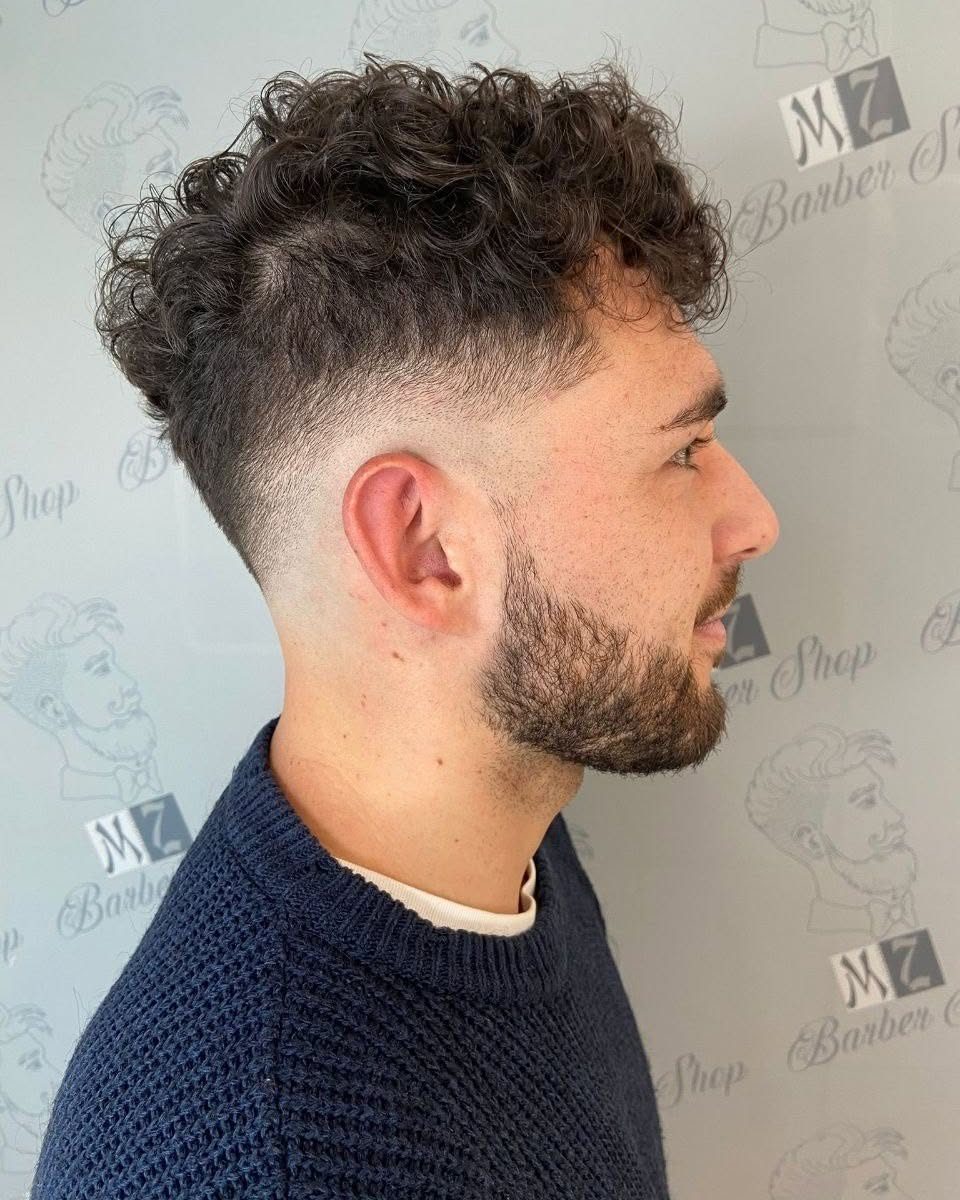 Fade con riccio e barba — MZ Barber Shop